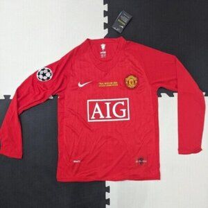 Ronaldo #7 Manchester United 2007/08 Home Longsleeve Jersey
